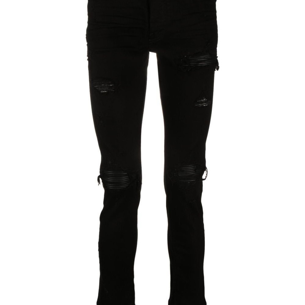 AMIRI Black Distressed Skinny Jeans
